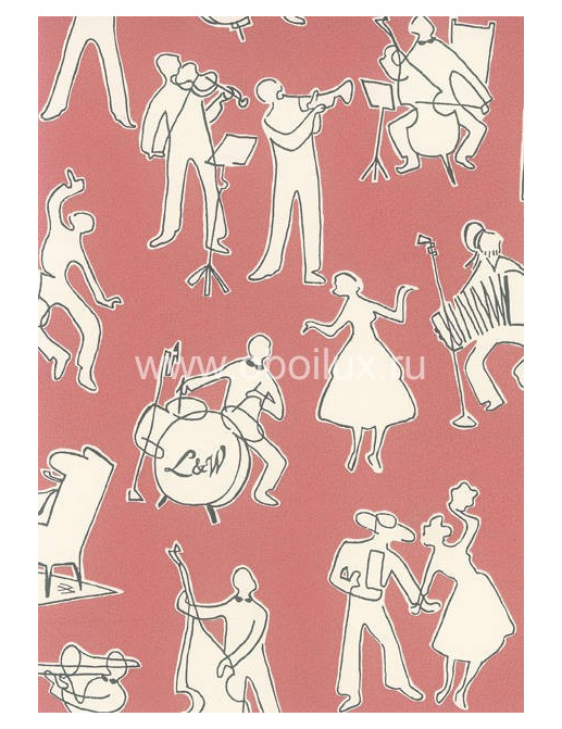 Обои Lewis & Wood Book I - Sporting & Character LW155249/Go Cat Go Vie on Rose