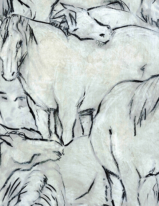 Обои Paul Montgomery Studio Murals For Unique Walls Horses/Grey