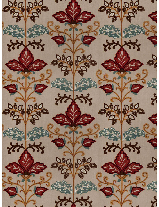Ткань Fabricut Vignettes Vol.XVI Garden Lens floral/Cabernet