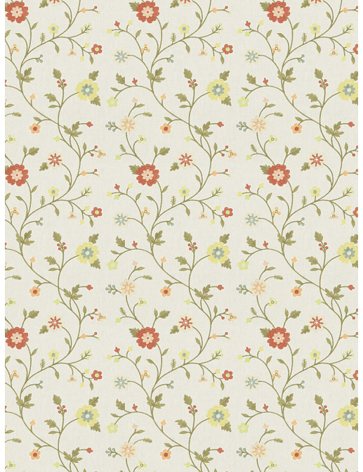 Ткань Fabricut Chromatics Vol.XXV Coral Epistle floral/Coral garden