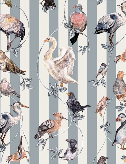 Панно и фотообои House Of Hackney London 2 Flights of Fancy/Grey Stripe