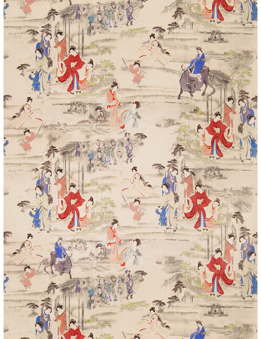 Ткань Fabricut Vignettes Vol.XIII Terra Cotta Kimono toile/Terra cotta
