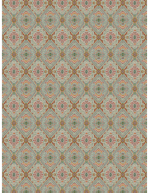 Ткань Fabricut Chromatics Vol.XXV Coral Utter medallion/Cherry aqua