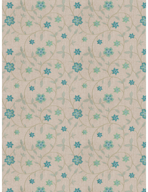 Ткань Fabricut Vignettes Vol.XIV Indigo Axiom floral/Teal