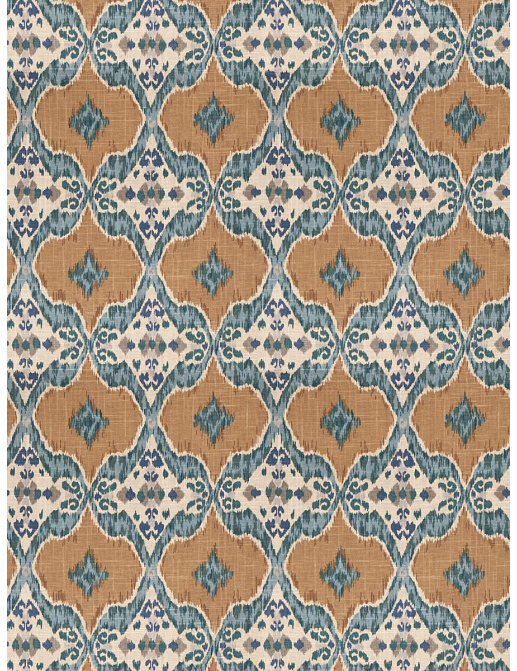 Ткань Fabricut Isabelle De Borchgrave-Color Ocean Nomadic/Teal