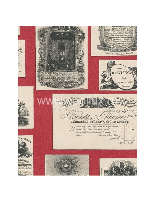 Обои Lewis & Wood Book I - Sporting & Character LW5474/Trade Cards Red