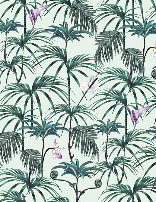 Обои Witch & Watchman Wallpaper Collection Elysian Palms Green
