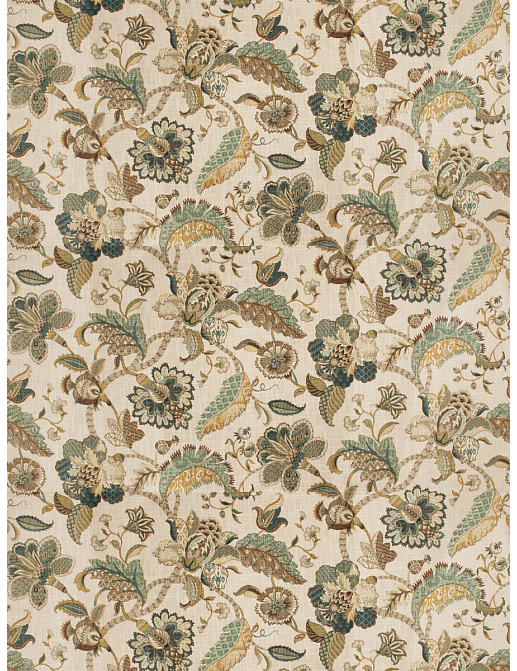 Ткань Fabricut Vignettes Vol.XIII Turquoise Cleon floral/French blue