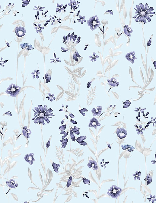 Ткань Marufabrics Florium Cornflower/Sky