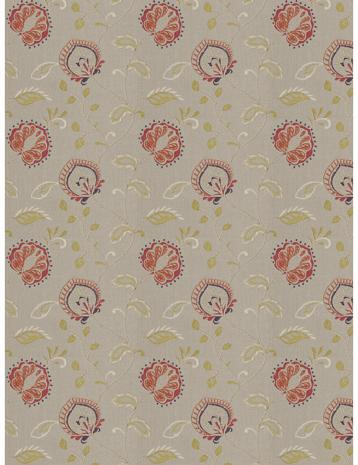 Ткань Fabricut Chromatics Vol.XXV Coral Aidoo floral/Marsala