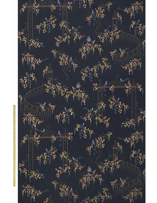 Ткань Sara Miller Volume 1 BirdAndGateVelvetDeepNavy