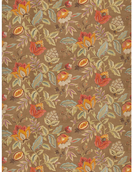 Ткань Fabricut Vignettes Vol.XIII Terra Cotta Cerdic floral/Flaxseed