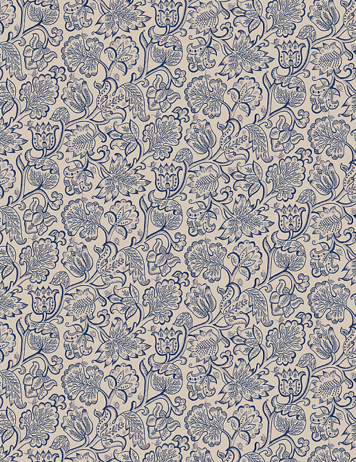Ткань Blendworth Celia Birtwell Jacobean/Uniform Blue