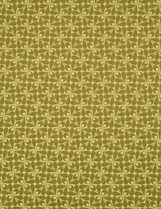 Ткань Orla Kiely Wovens-Volume One WovenAcornCup/YellowOlive