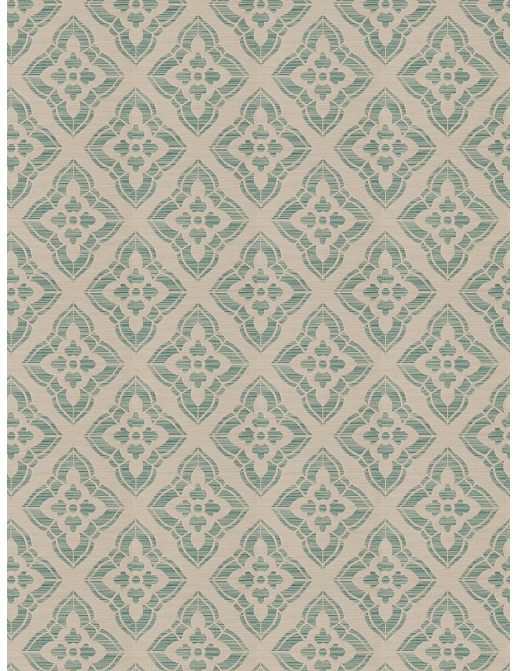 Ткань Fabricut Isabelle De Borchgrave-Color Ocean Stucco diamond/Teal