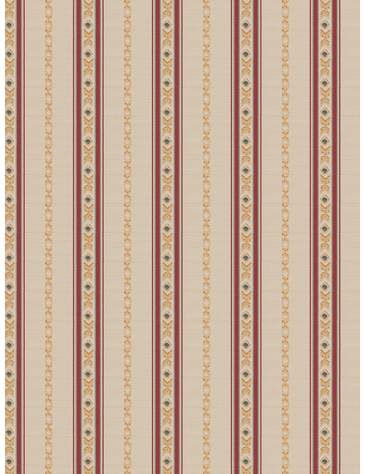 Ткань Fabricut Isabelle Borchgrave Mulberry Regal stripe/Mulberry