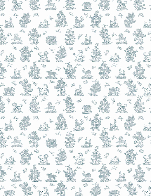 Ткань Blendworth Celia Birtwell Beasties/Dove Grey