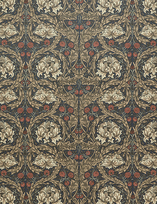 Ткань William Morris At Home Kelmscott Gardens Volume II African Marigold Velvet/Walnut
