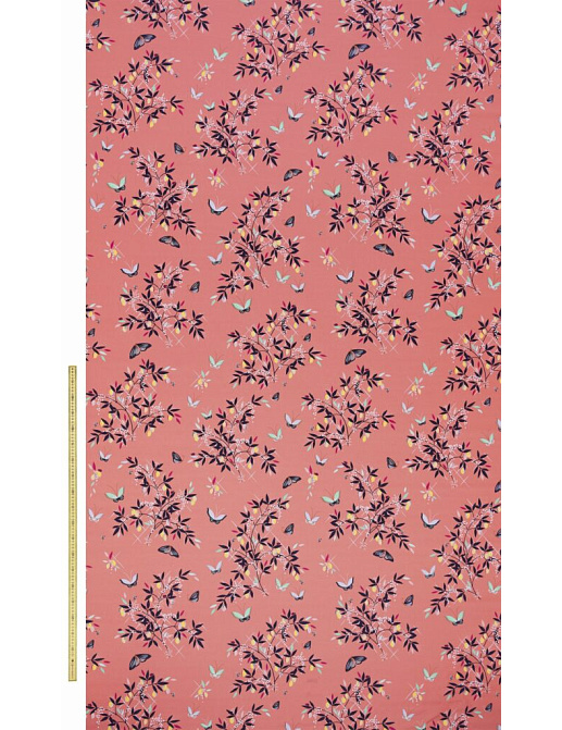 Ткань Sara Miller Volume 1 ButterfliesAndTrellisSateenPeach