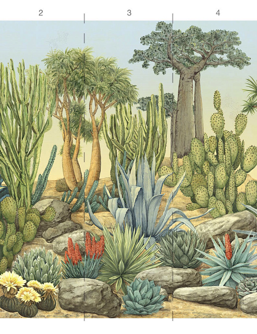 Панно и фотообои Paul Montgomery Studio Complete Collection Cactus Garden Aqua