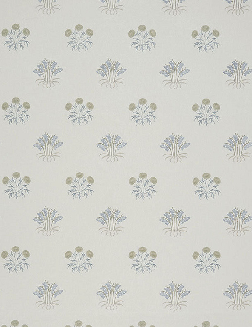 Ткань William Morris At Home Kelmscott Gardens Volume I Lily Flower Embroidery/Woad