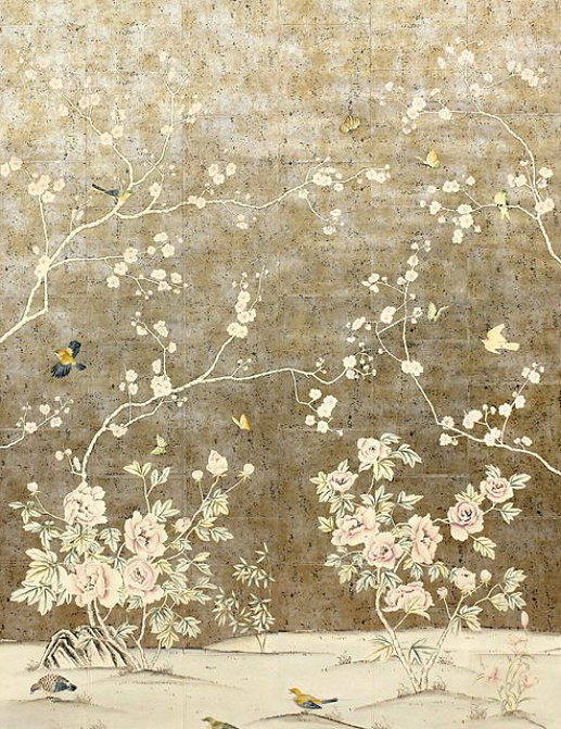 Обои Paul Montgomery Studio Fine Painted Wallpapers Peonies and Blossoms