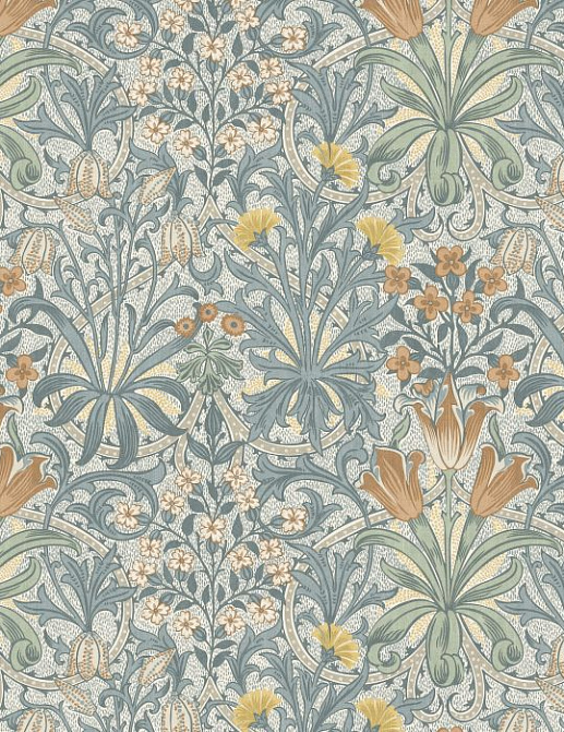 Ткань William Morris At Home Flora & Foliage Volume I WoodlandWeeds/Bluebird