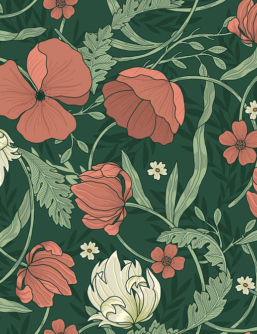 Ткань Marufabrics Collection 1 Poppy