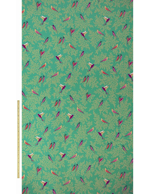 Ткань Sara Miller Volume 1 GreenBirdsSateen