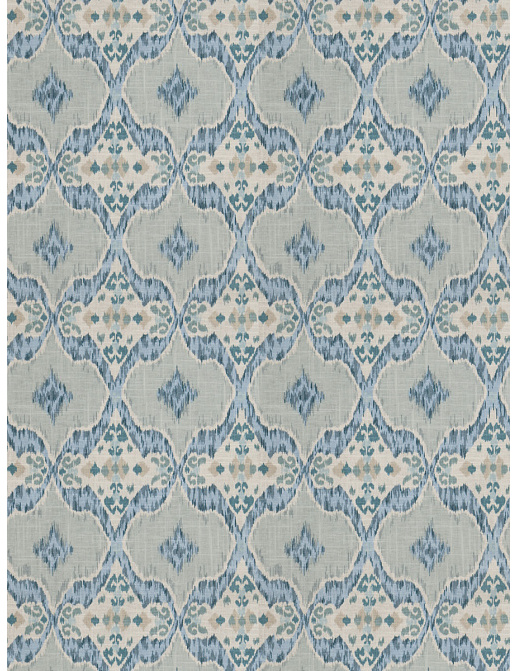 Ткань Fabricut Isabelle De Borchgrave-Color Ocean Nomadic/Glacier
