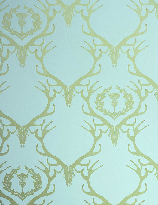 Обои Barneby Gates Book vol.1 BG0100401/Deer Damask/Duck Egg Blue