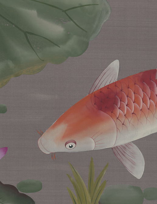 Обои Fromental Modern Chinois Carp and Moon/Honshu