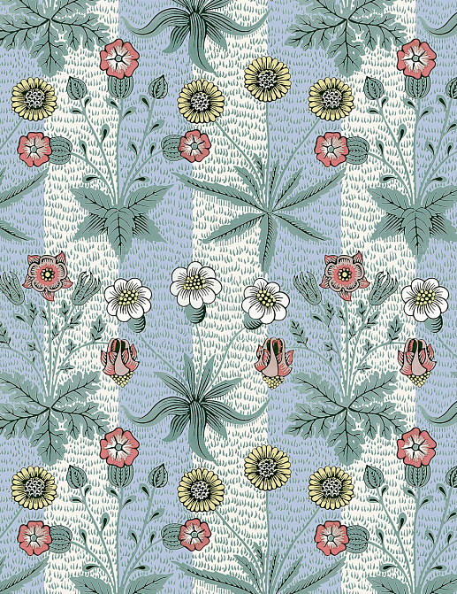 Панно и фотообои House Of Hackney London 1 Daisy Stripe/Ether Blue