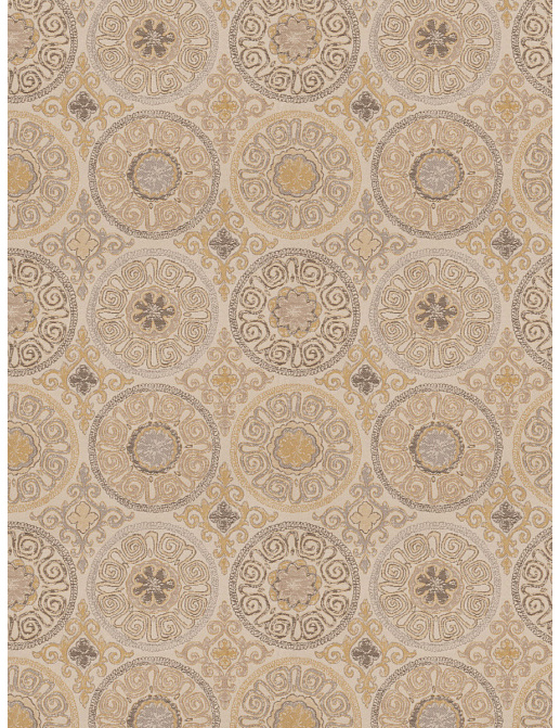 Ткань Fabricut Chromatics Vol.XXIV Truffle Barbu medallion/Mustard