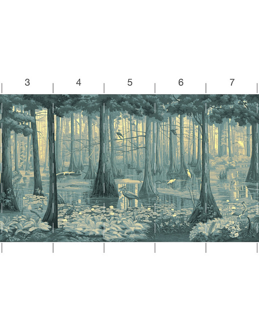 Обои Paul Montgomery Studio Murals For Unique Walls The Bayou/Twilight