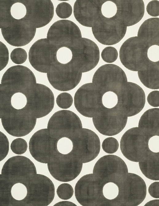 Ткань Orla Kiely Wovens-Volume One VelvetSpotFlower/DarkWarmGrey