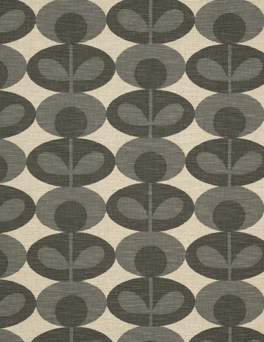 Ткань Orla Kiely Wovens-Volume One SlubCottonOvalFlower/MidWarmGrey