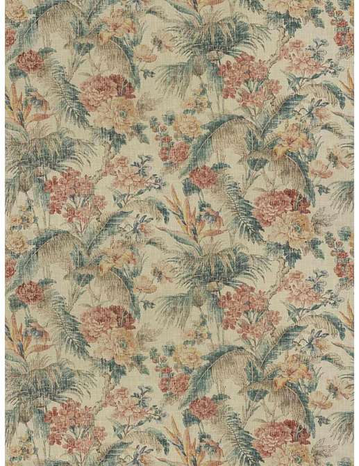 Ткань Fabricut Natural Nuances Vignettes Clay Caledon/CoralTeal