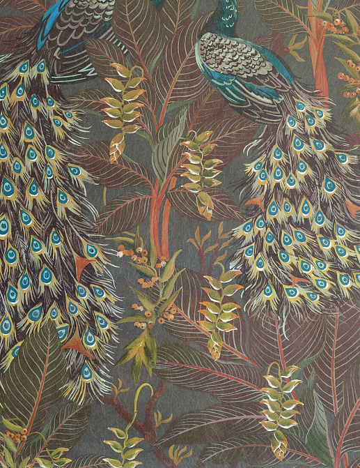 Обои Mokum The Royal Menagerie 13096/894/Royal Peacock W/P/Sepia