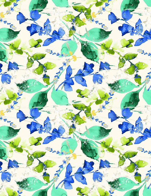 Ткань Galleria Arben Alicante Leaves/Blue