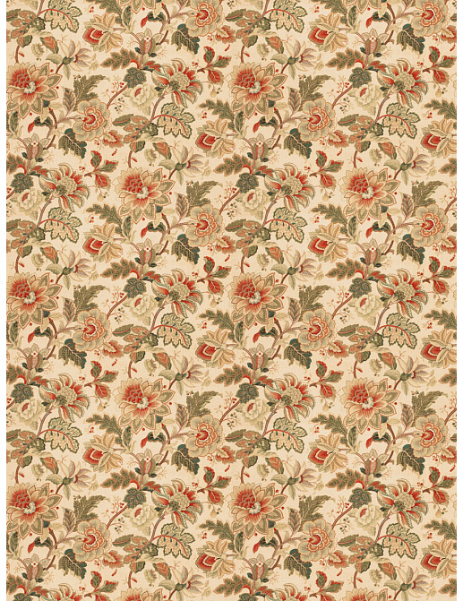 Ткань Fabricut Vignettes Vol.XIII Terra Cotta Abitha floral/Coral mist