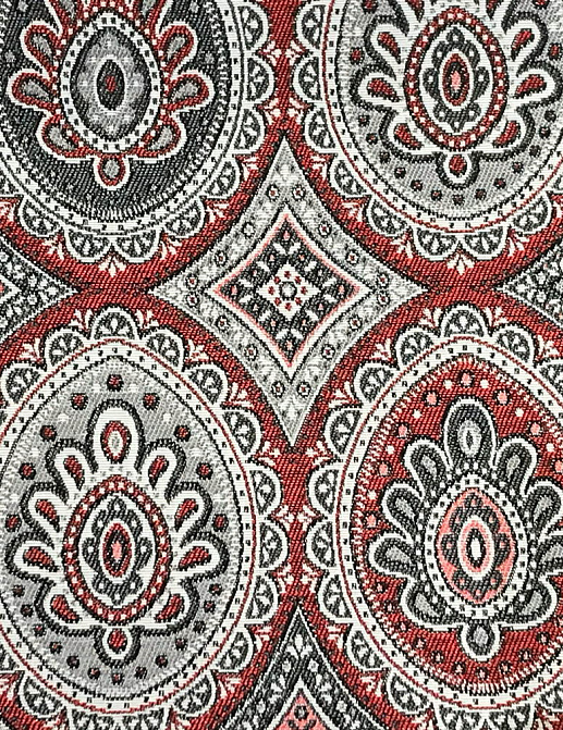 Ткань Galleria Arben Ornament Maui/899-Anthracite-Red
