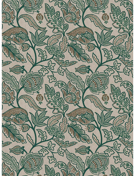 Ткань Fabricut Vignettes Vol.XVI Mineral MatineeFloral/Teal