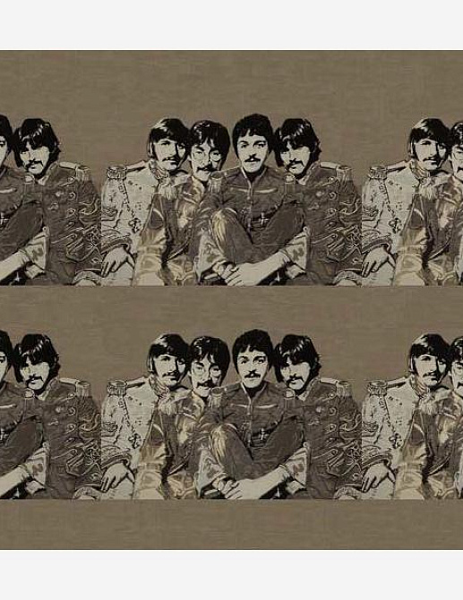 Ткань Andrew Martin The Beatles FAB4 MEDIUM/TAUPE