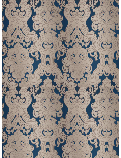 Ткань Fabricut Silk Nuances Lapis Del toro grand/Navy silver
