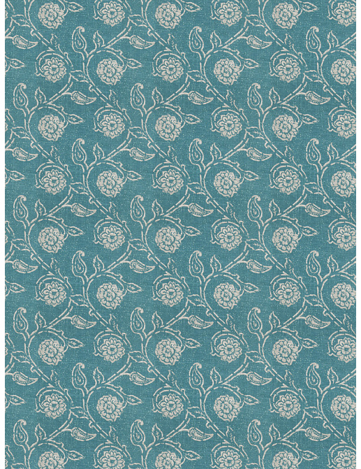Ткань Fabricut Isabelle De Borchgrave-Color Ocean Gala floral/Teal