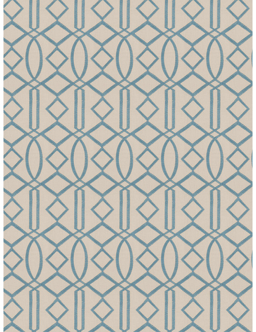 Ткань Fabricut Isabelle De Borchgrave-Color Ocean Egyptian lattice/Turquoise