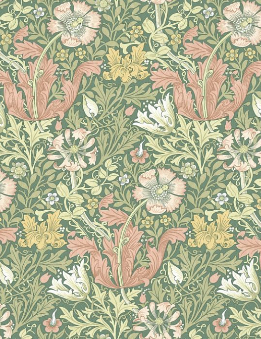 Ткань William Morris At Home Flora & Foliage Volume I ComptonVelvet/Apple