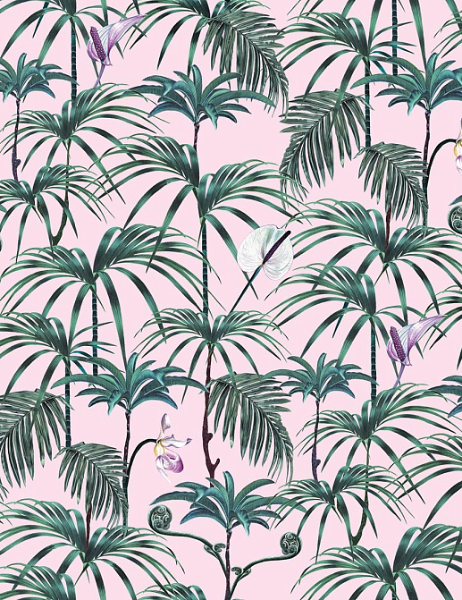 Обои Witch & Watchman Wallpaper Collection Elysian Palms Pink
