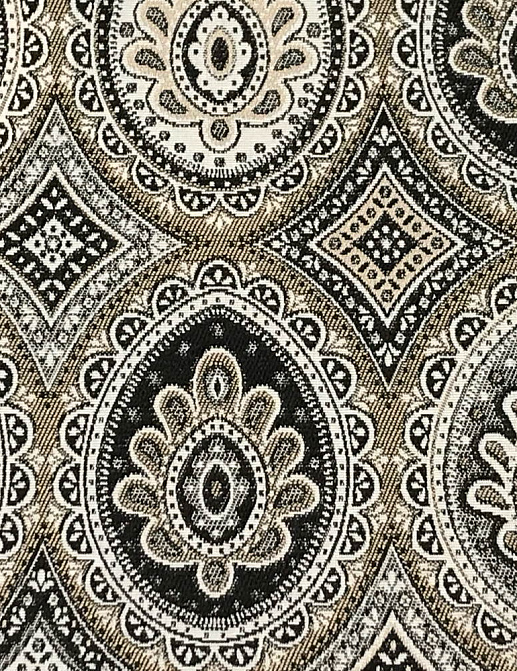 Ткань Galleria Arben Ornament Maui/323-Black-Beige